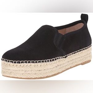 Sam Edelman Women's Carrin Platform Espadrille Slip-On Shoe Black Suede Size: 7M